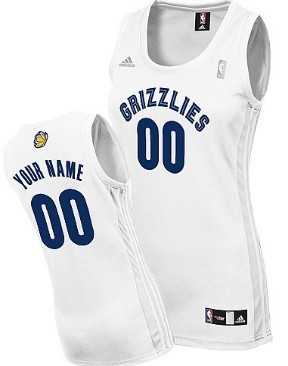 Womens Customized Memphis Grizzlies White Jersey